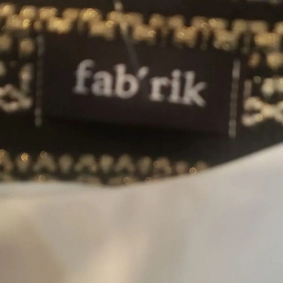 Fab’rik Metallic Gold Black Mini Skirt Women’s Size M | Shimmery‎ Holiday Party - Picture 6 of 6